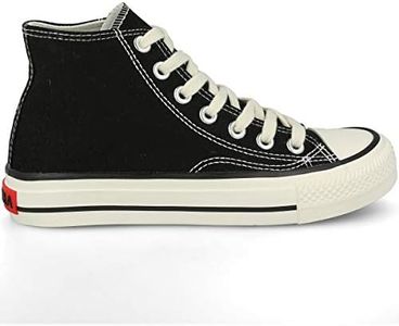 PAYMA - Baskets en Toile pour Femme, Bas Haut, Sneakers Canvas Tennis Chaussures Casuel de Sport. Platform. Semelle Simple et Double. Pointe Caoutchouc. Coleur: Noir Haut, Taille EU 39