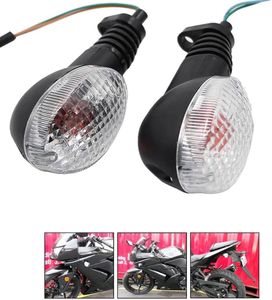 motoparty Motorcycle Turn Signals For KAWASAKI EX250R NINJA 250R KLX250S KLX250SF VN650 Vulcan S Front/Rear Turn Signal Indicator Light Blinker Lamp Motorcycle,(Transparent Shell)