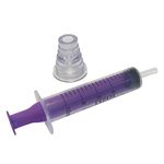 6 X 10ML QUALICARE ORAL ENTERNAL MEDICINE BABY ELDERLY DOSAGE NON-STERILE LATEX FREE DISPOSABLE PURPLE SYRINGES WITH BOTTLE ADAPTER