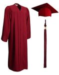 GraduationSource Graduation Adult Shiny Gown, Cap, Tassel Set | Graduation Robe for High School College Students Adults, Maroon, 57 (6'0" - 6'2")