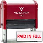 Basic PAID in FULL Self Inking Rubber Stamp (Red Ink) - X-Large