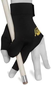 Predator Second Skin Billiard Glove for Left or Right Hand - Black w/Yellow Logo (Small/Medium, for Left Hand (Right-Handed Player))