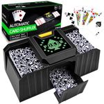 Pipihome Automatic Card Shuffler Machine, Electronic Card Shuffler for UNO Card Game, Playing Cards Shuffler 2 Deck, USB/Battery Operated Poker Cards Shuffling Machine for Texas Hold'em Blackjack