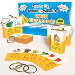 Bilingual English to Spanish Flash Cards for Adults & Kids - 300 Spanish to English Flash Cards - English Flash Cards for Spanish Speakers, Spanish Vocabulary Flash Cards, Flash Cards in Spanish