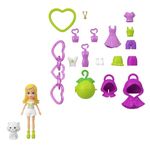 Polly Pocket Dolls & Pets Keychain Playset, Fruit Themed Fashion Accessories and Bag Charms