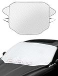 Starlife Windscreen Cover for Winter Frost Ice and Snow, Ultra-thick Car Windscreen Cover with Magnetic Edge and Windproof Flaps, Windshield Protector for Cars SUV Vehicles Trucks (Large Size)