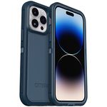 OtterBox iPhone 14 Pro (ONLY) Defender Series XT Case - OPEN OCEAN (Blue), screenless, rugged , snaps to MagSafe, lanyard attachment