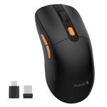 ProtoArc Type C Wireless Mouse, Mouse Jiggler - EM15 USB C Rechargeable Wireless Mouse Dual Mode Mouse Mover Undetectable Keeps Computer Awake for Laptop, MacBook, PC, iPad-Black