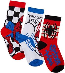 Boys Spiderman 3 Pack Socks Kids Marvel Multipack Ankle Sock For Kids Super Hero, White, 9/11.5 UK Child