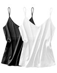 Ekouaer Womens Satin Camisole Adjustable Strap Tank Tops Undershirts XL