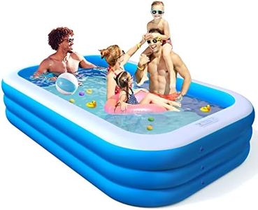 ALLADINBOX Inflatable Family Swimming Pool, 118"X72"X22" Full-Sized Lounge Pool Large Rectangle Swim Center for Backyard Summer Pool Party & Ball Pits, Outdoor