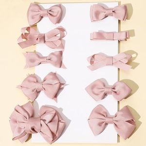 Taicols Baby Girls, 10 Pcs Grosgrain Boutique Solid Color Ribbon Mini Hair Bows Clips Bows Barrettes Baby Girl Hair Clips Cute Hair Accessories Set for Baby Girls Teens Kids Toddler Children（Style 1）