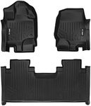 MAXFLOORMAT Floor Mats for Ford F-150 SuperCab with Front Bench Seats (2015-2017) Complete Set (Black)