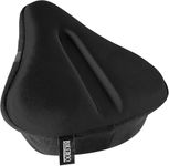 Bikeroo Comfort Bike Seat Cushion - Black X-Large Padded Gel Cover for Exercise, Mountain & Road Bikes, Universal Fit for Peloton & Stationary Bikes