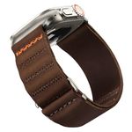 Suitisbest Leather Bands Compatible for Apple Watch Band 49mm 46mm 45mm 44mm 42mm-Series 3 Men, Top Grain Genuine Leather Strap with S-Hook for iWatch Ultra SE Series 10 9 8 7 6 5 4 3, Dirty Brown