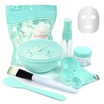 DIY Mask Tool Set, Facemask Mixing Bowl Set with 100 x Compress Mask, 9 In 1 DIY Facemask Mixing Tool Kit