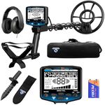 SuperEye Metal Detector for Adults Professional, Higher Accuracy Gold Silver Metal Detectors Kit, Intelligent NORM Mode for Beginner, 6 Modes, Advanced DSP Chip,10" Waterproof Coil, Larger LCD, Blue