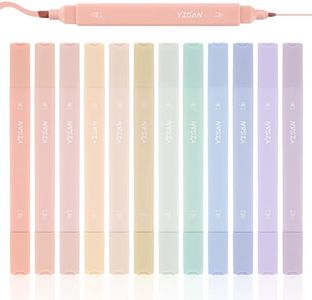 YISAN Pastel Highlighter Pens,Double Tip12 Colors Bible Highlighter Markers no bleed,70924