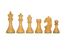 GANESH CHESS Made in Ebonised and Boxwood Chess Pieces Set Coins for Wooden Chess Board Designed for Professional Players Size-3.75 inches WITH TWO EXTRA QUEENS(NOTE - CHESS BOARD & STORAGE BOX NOT INCLUDED)-197