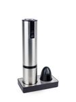 PEUGEOT - Elis Touch - Rechargeable Stainless Steel and ABS Electric Corkscrew + Charging Base + Capsule Cutter - Long-Lasting Autonomy - Lithium Ion Battery - Stainless Steel Colour