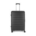 Aristocrat Jude 66 Cm Medium Check-in Polyester Hard Sided 360 Degree 8 Wheels Luggage/Suitcase/Trolley Bag (Black)