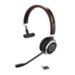 Jabra Evolve 65 SE Wireless Mono Bluetooth Headset with Noise-Cancelling Mic and Long-Lasting Battery - Unified Communications Certified for Zoom, Unify and other leading platforms - Black