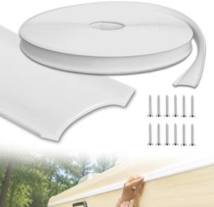 7/8" 100FT RV Vinyl Trim Insert with Screws - Durable White Vinyl Molding for RV, Camper, Travel Trailer Exterior Screw Cover, Easy Install, Weather-Resistant Replacement Trim