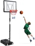 GarveeLife Basketball Hoop Outdoor 5.2-7ft Adjustable for Kids&Youth w/Wheels, Portable Basketball Hoop Goal System in Backyard/Driveway/Indoor, 33in Shatterproof Backboard & High Intensity Base