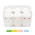 ePizdiz Colorful Empty Plastic Pill Bottle Organizer with Labels Medicine Vitamin Bottle Chemical Containers with Caps,6pcs (100ml)