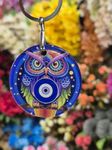 Indian Handmade Owl Keychain for Car Bike Keys, Metal Key Chain For Men Women Kids Keyring Good Luck Charm Protection For Negative Energy