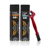 Grand Pitstop GRC Chain Clean and GRL Chain lube (500 ml) with Bike Chain Cleaning Brush Red