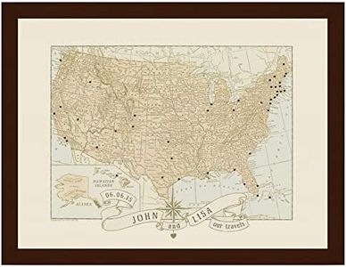 Personalized Wedding Anniversary Push Pin Map United States, Anniversary Map - Unique Wedding Gift for Traveling Couple