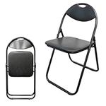 ZYBUX - Paris Folding Chairs - Ergonomic Faux Leather Padded Chairs for Home, Office, Dining, and Events - Easy to Fold and Store (1, BLACK)