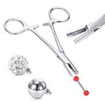 NIUSIMAN 4mm Jaw Piercing Ball Removal Tool,Surgical Steel Body Jewelry ball Holder Removal Tool Unscrew and Screw Dermal Anchor Forceps,Nose Septum Labret Earrings Pliers