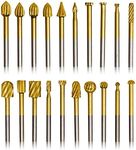 20pcs Rotary Bits Burr Set with 1/8 inch Shank for DIY Woodworking, Carving, Engraving, Drilling.