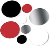 Red/Black/Silver/White Vinyl Wall Stickers - 2 & 4 inch Circles (300 Decals)