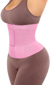 SHAPELLX Workout Waist Trainer for Women Waist Cincher Corset Body Shaper Tummy Control Waist Trimmer Girdle(Pink,XL)