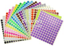 Modixun 5280Pcs 13mm 1/2in Color Coding Dot Stickers, 20 Bright Colors Round Dot Coding Labels, Easy to Peel and Firm Circle Sorting Stickers for Office,Factory, 13mm, 1/2 in