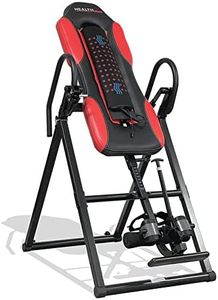 Health Gear HGI 5.9 - Advanced Technology Heavy Duty Heat & Vibration Massage Inversion Table, 300Lbs Max, Red/Black