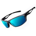 CHEREEKI Sports Sunglasses, Polarised Sunglasses Men Women Eyewear with UV400 Protection & TR90 Unbreakable Frame for Cycling Running Fishing Golf Driving Running (Blue)