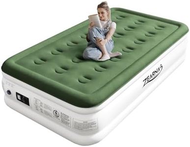 Zearna 190x100x40cm Single Inflatable bed, Air Mattress with Built-in Electric Pump, Blow Up Mattress in 3 Mins Self-Inflation/Deflation,Flocked Surface Guest Airbed for Home Portable Camping