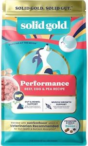 Solid Gold High Protein Dog Food Dry Dog Kibble - Premium Beef Protein & Digestive Probiotics for Energy, Muscle, Gut & Immune Support - Healthy Grain & Gluten Free Dogfood - Nutrientboost - 22 LB