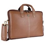 HAMMONDS FLYCATCHER Genuine Leather Laptop Office Bag For Men In Burlywood - Fits Up To 14 Inch Laptops/Macbooks - Leather Messenger Bag With Shoulder Straps, Brown