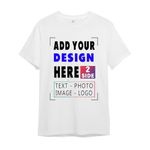 Khaos Customised T Shirt for Men Double Side Printing Personalised Name and Photo Image Tshirts White Round Neck Half Sleeve -(2side-Men-White-ydh-XL)