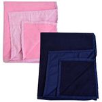 ADBENI HOME Ecofriendly Terry Cartridge Cotton Quick Dry Sheets, for New Born Babies, Reusable, Waterproof, Extra Absorbent, Crib Sheets, 210GSM, California Queen 160x110 cm, Pink, Navy Blue