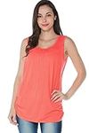 Smallshow Women's Maternity Nursing Tank Top Sleeveless Comfy Breastfeeding Clothes Medium Coral