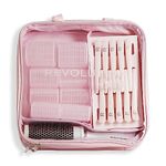 Revolution Haircare Revolution Hair Pack of 10 Mega Hair Roller Gift Set, Velcro Heatless Rollers, Styling Brush, Hair Clips and Bag Included