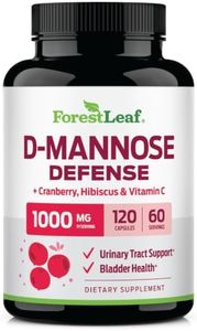 ForestLeaf D Mannose 1000mg Capsules - D-Mannose with Cranberry, Hibiscus & VIT C, Urinary Tract Health for Women and Men, DMannose Pills for UTI, Urinary Health & Bladder Support 120 Capsules