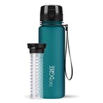 720°DGREE Kids, Sports Water Bottle “uberBottle“ - 500 ml softTouch +Fruit-Infuser - BPA-Free Tritan, Leakproof, Reusable Drinking Bottle - Waterbottle for Children, School, Gym, Fitness, Running