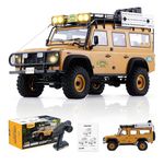 EAZYRC FMS FCX10 1/10 RC Crawler Land Rover Camel Trophy Edition, Official Licensed 4WD All Terrain Off-Road RC Truck for Adults, High-Detail Scale RC Car with Metal Gears, Upgraded Shocks (Defender)